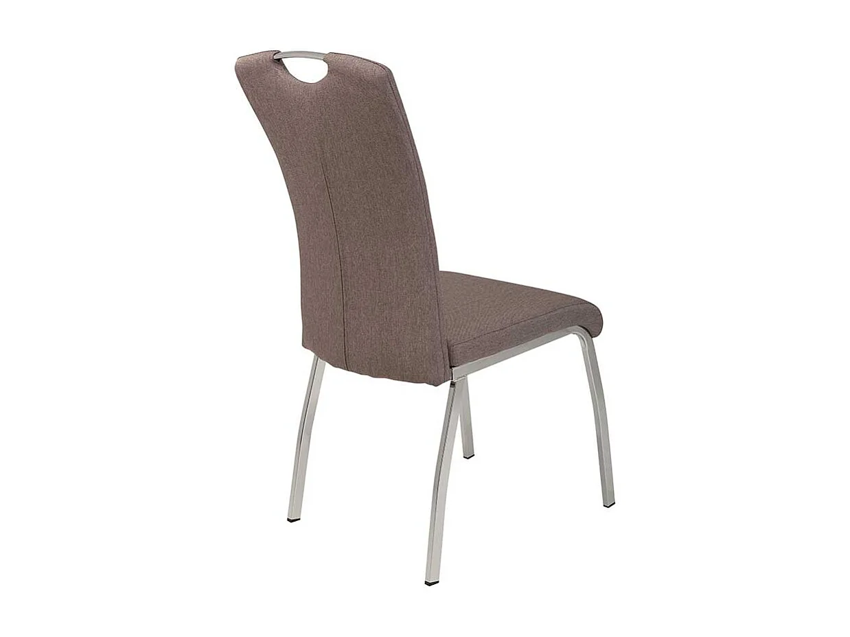 Esstischstuhl Set in Schlammfarben Kunstleder verchromtem Metallgestell (Set)