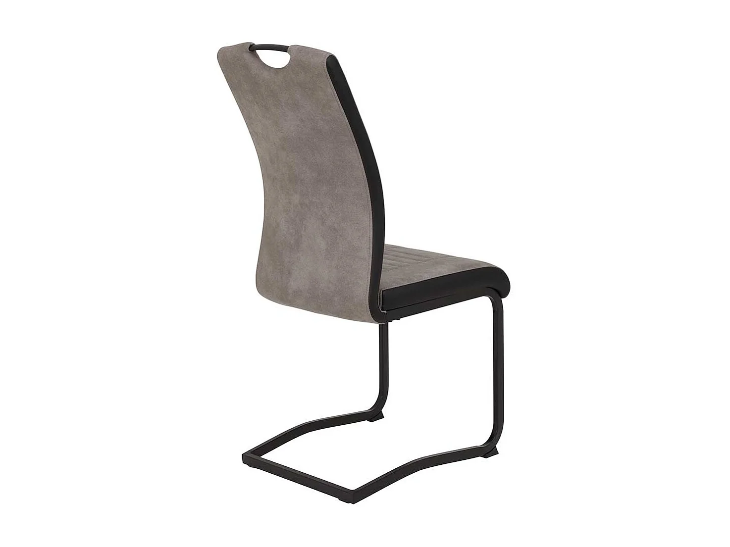 Schwingstühle in Grau Microfaser hoher Lehne (Set)