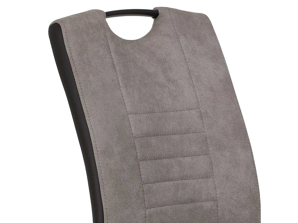 Schwingstühle in Grau Microfaser hoher Lehne (Set)