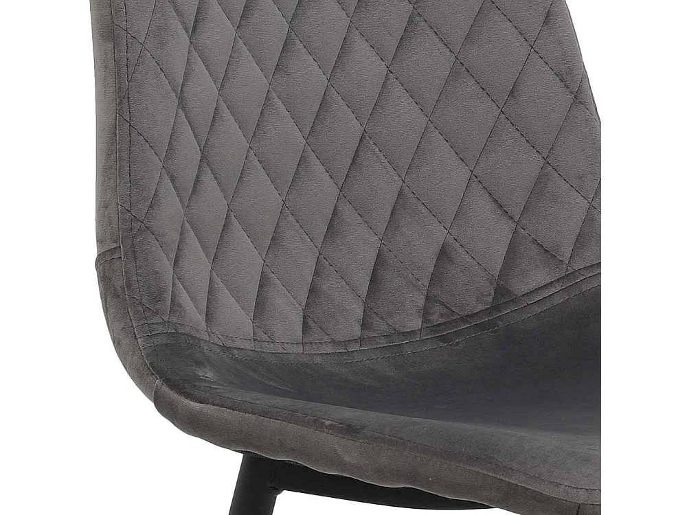 Stühle in Grau Samt gesteppter Lehne (Set)