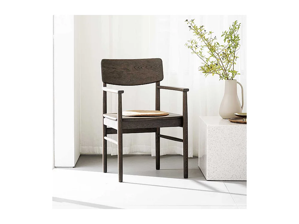 Esszimmerstuhl Stuhl Esszimmer aus Eiche Massivholz in Eiche dunkel