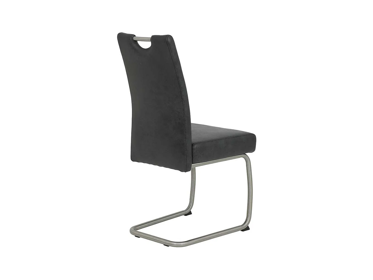 Schwingstühle in Anthrazit und Silberfarben Griff in der Rückenlehne (Set)