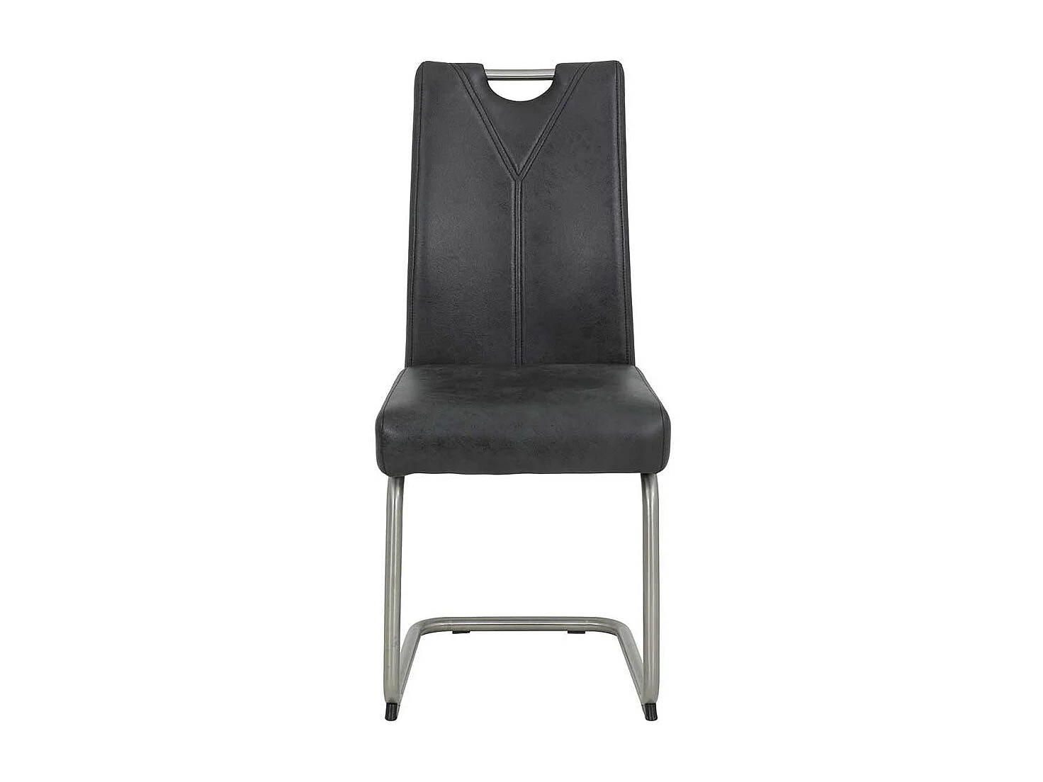 Schwingstühle in Anthrazit und Silberfarben Griff in der Rückenlehne (Set)