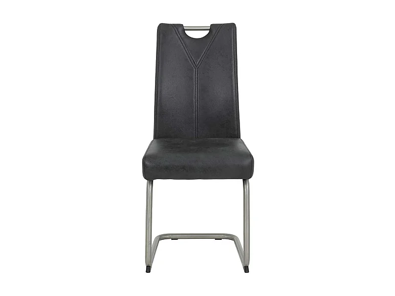 Schwingstühle in Anthrazit und Silberfarben Griff in der Rückenlehne (Set)