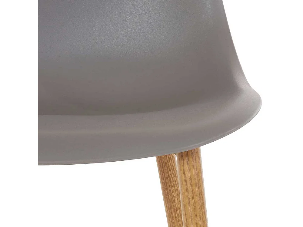 Schalen Esszimmerstühle in Hellgrau Kunststoff Metallgestell in Eichefarben (Set)