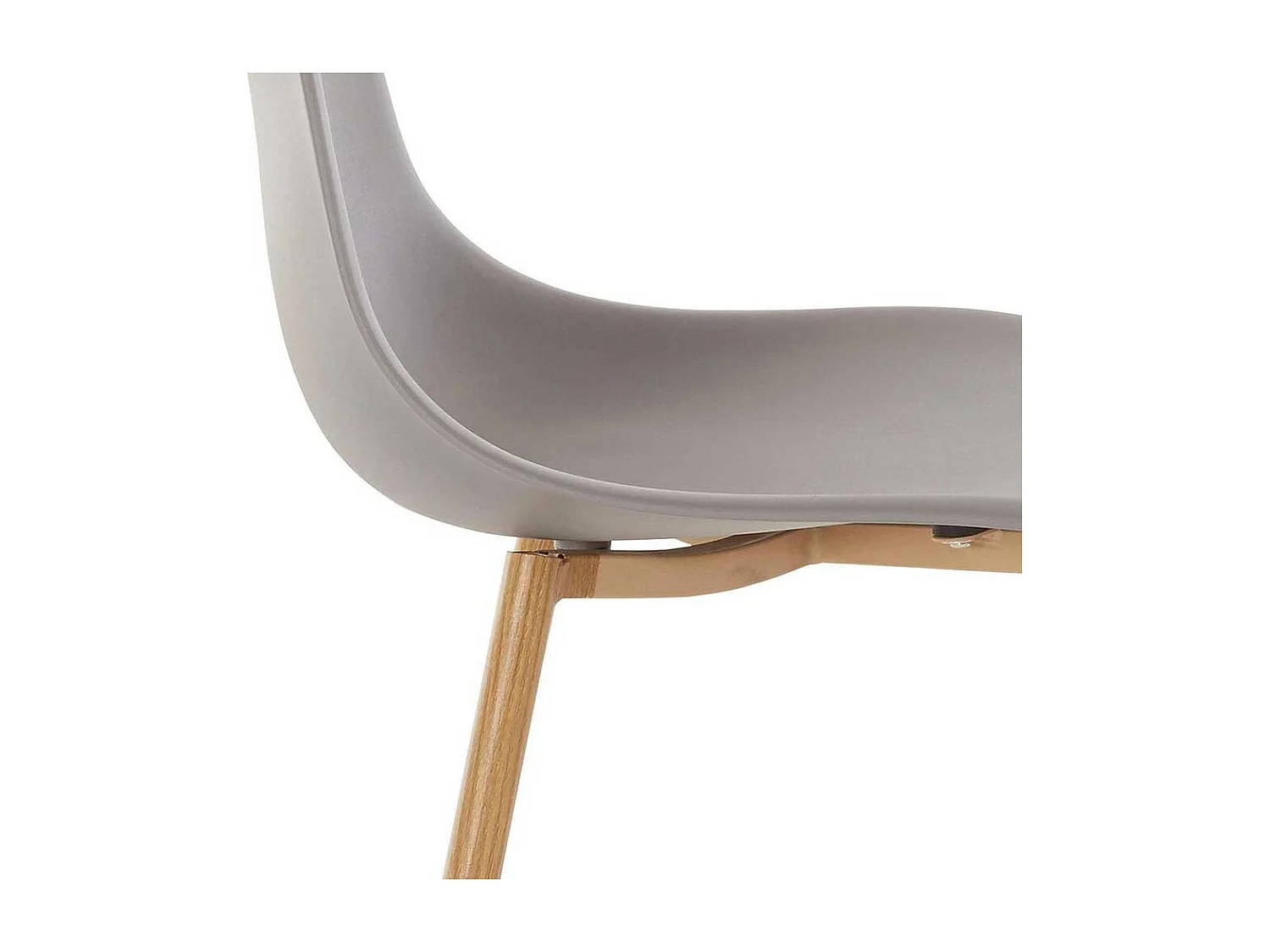 Schalen Esszimmerstühle in Hellgrau Kunststoff Metallgestell in Eichefarben (Set)