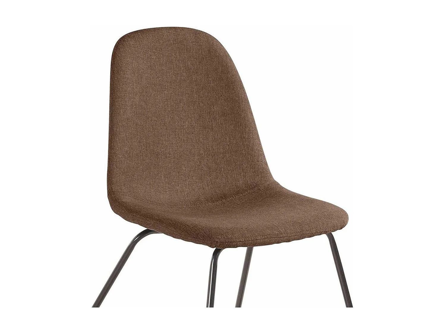 Webstoff Stühle in Hellbraun Metallbügeln (Set)