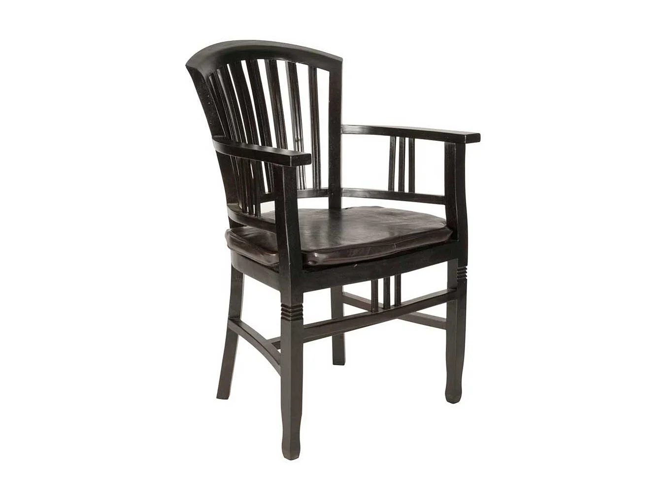 Kolonial Stuhl mit Armlehnen Akazie Massivholz