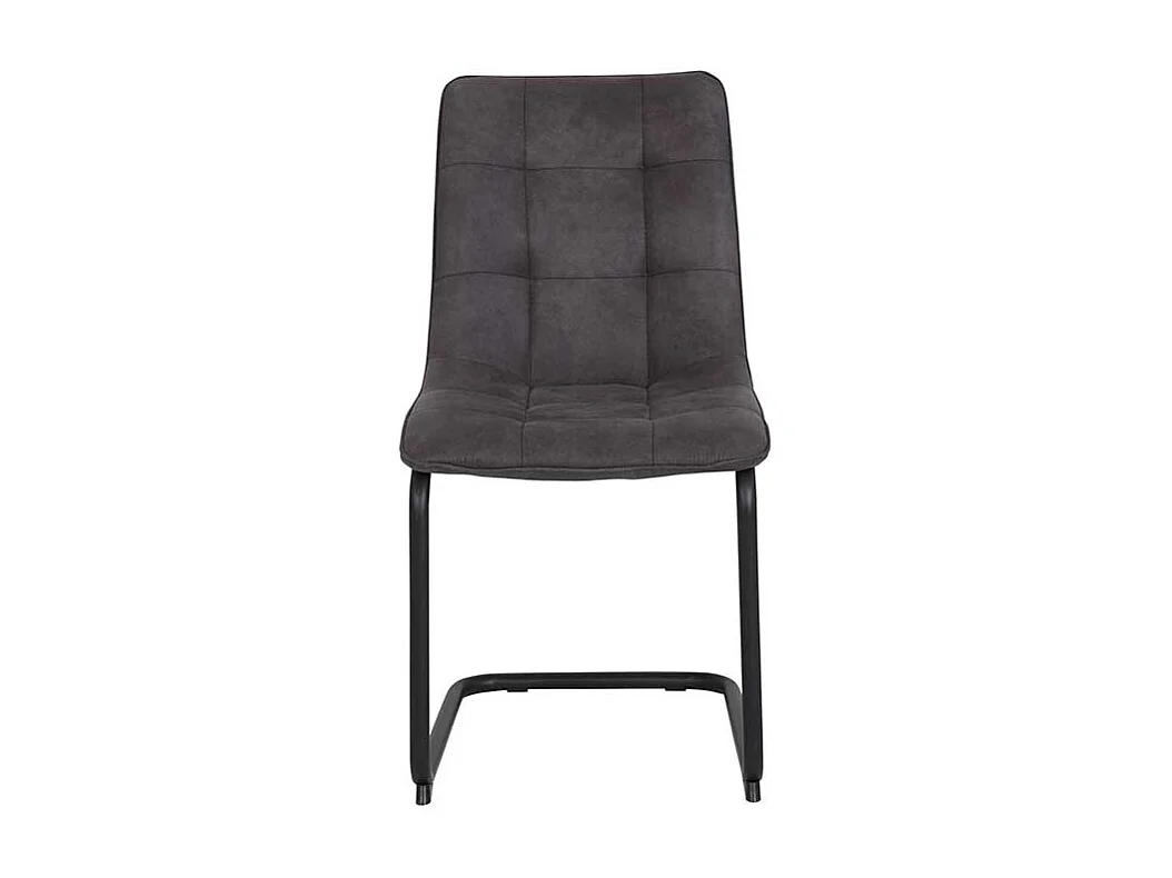 Schwingstühle in Anthrazit Microfaser Metallgestell (Set)