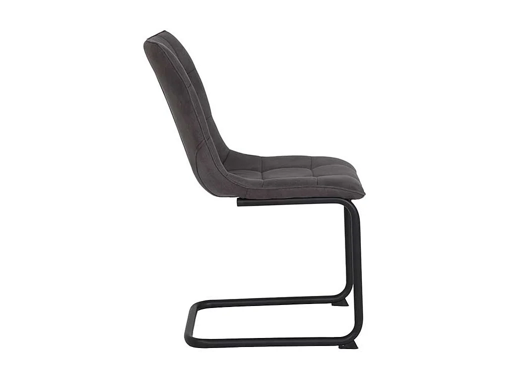 Schwingstühle in Anthrazit Microfaser Metallgestell (Set)