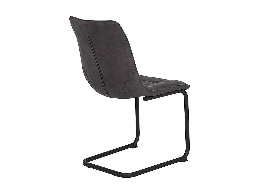Schwingstühle in Anthrazit Microfaser Metallgestell (Set)