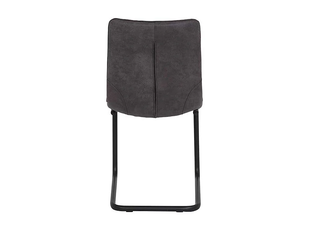 Schwingstühle in Anthrazit Microfaser Metallgestell (Set)