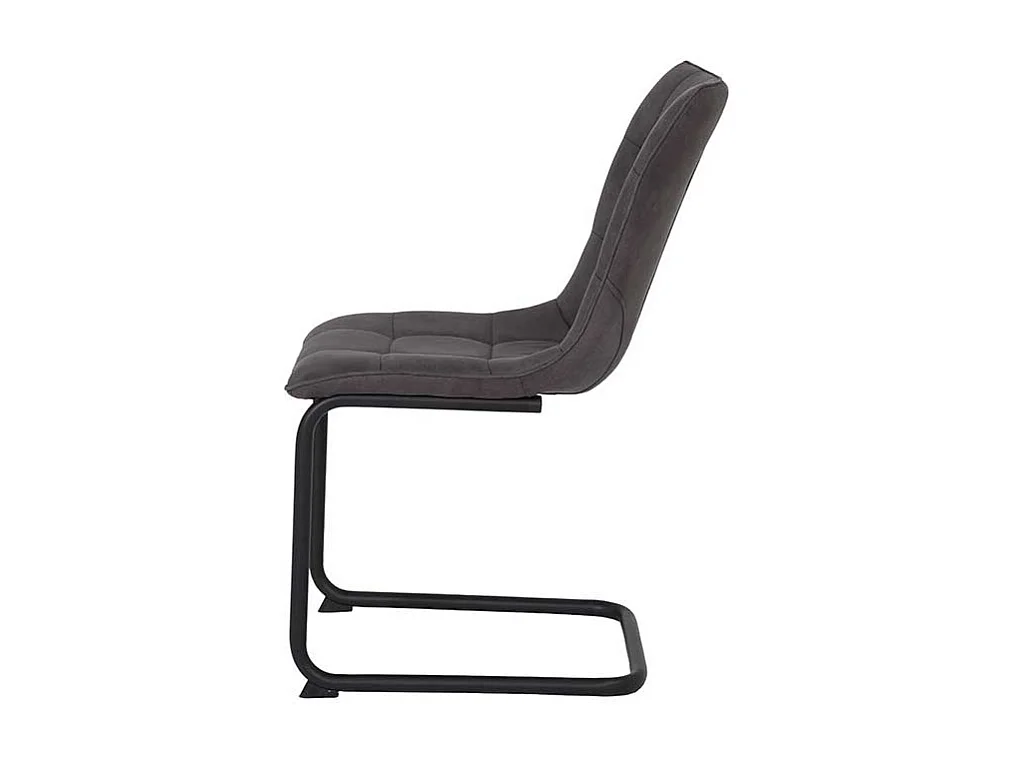 Schwingstühle in Anthrazit Microfaser Metallgestell (Set)