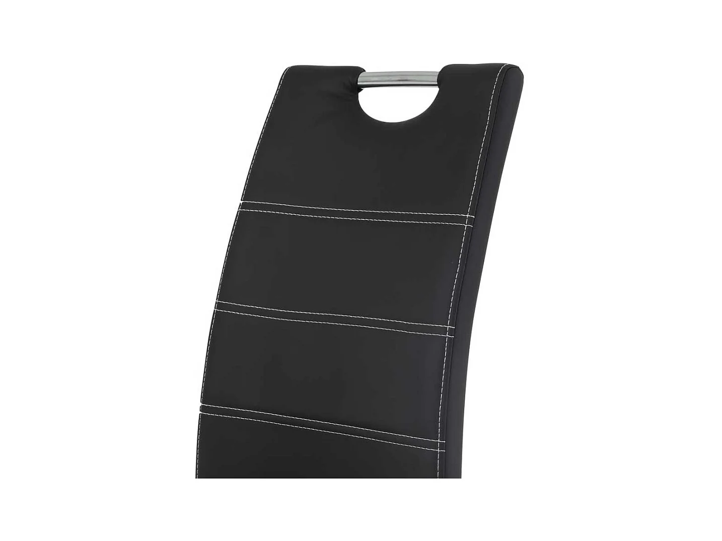 Freischwinger Set in Schwarz Kunstleder Metall (Set)