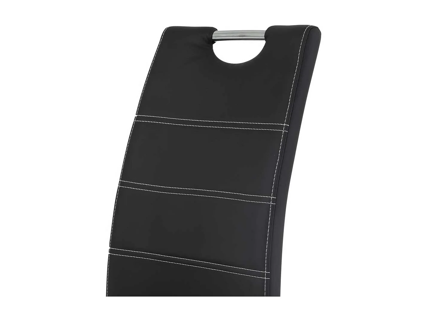 Freischwinger Set in Schwarz Kunstleder Metall (Set)