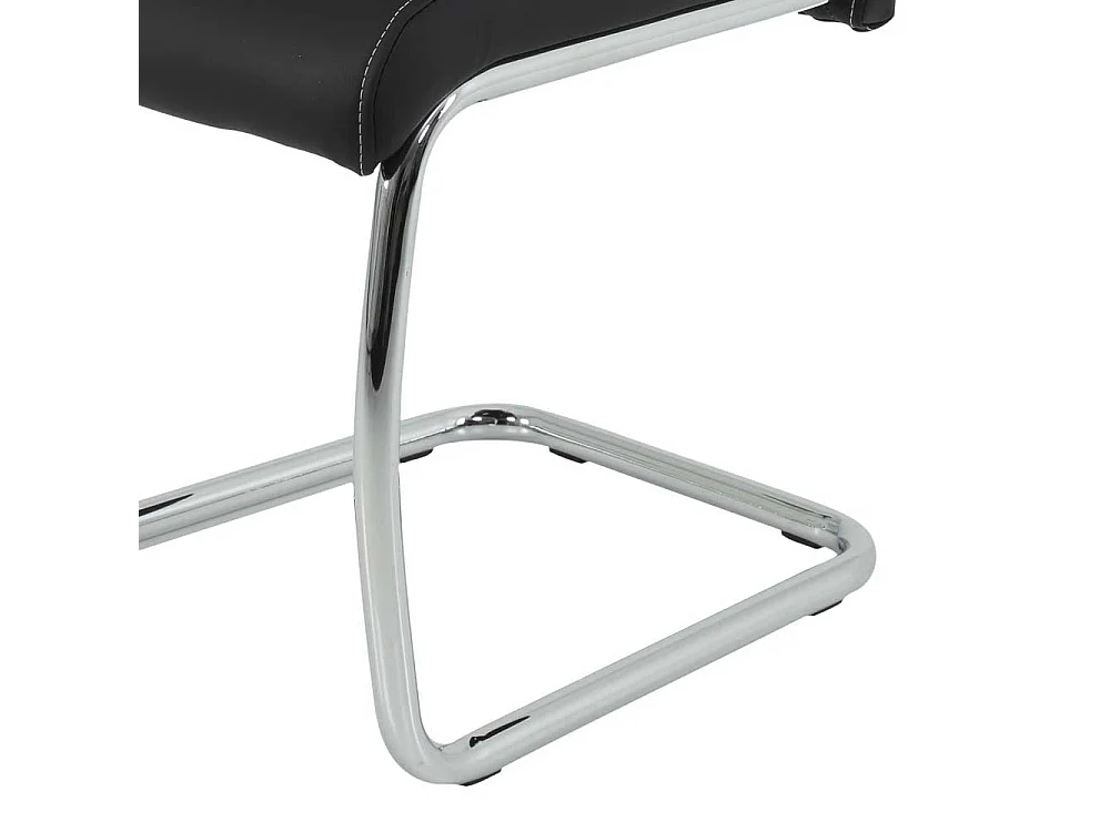 Freischwinger Set in Schwarz Kunstleder Metall (Set)