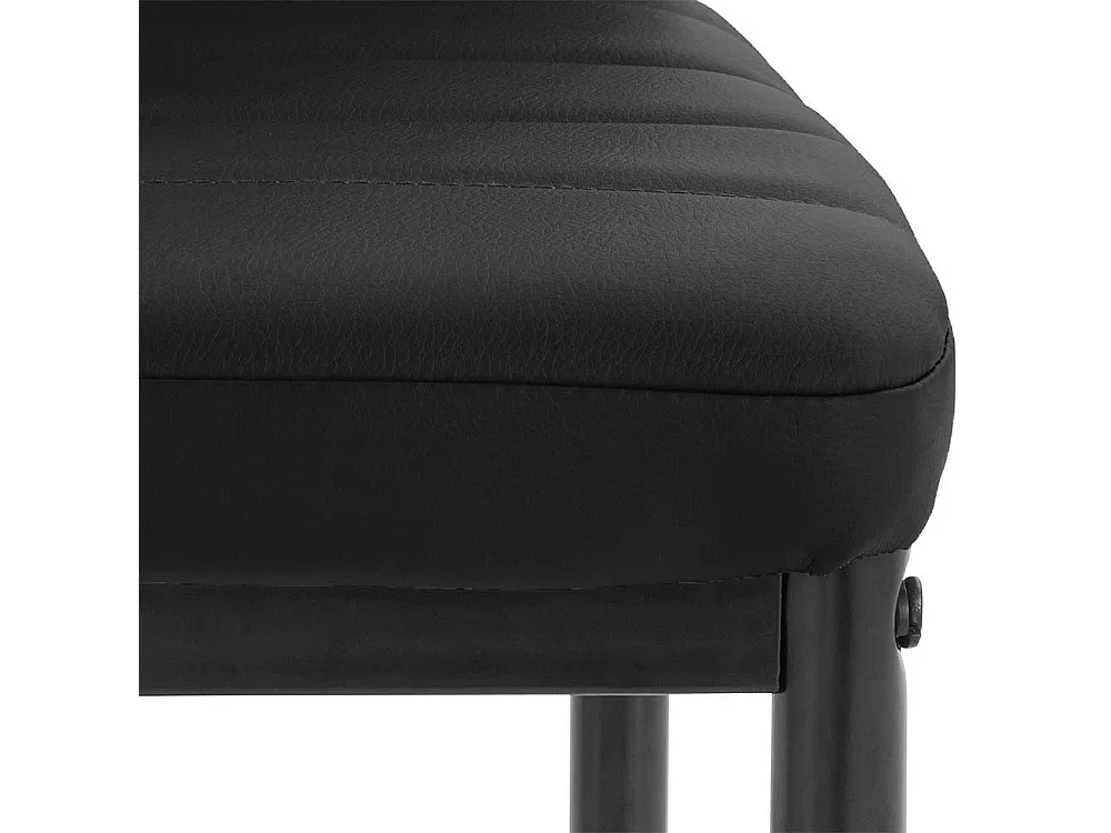 Polsterstühle in Schwarz Kunstleder und Metall (Set)