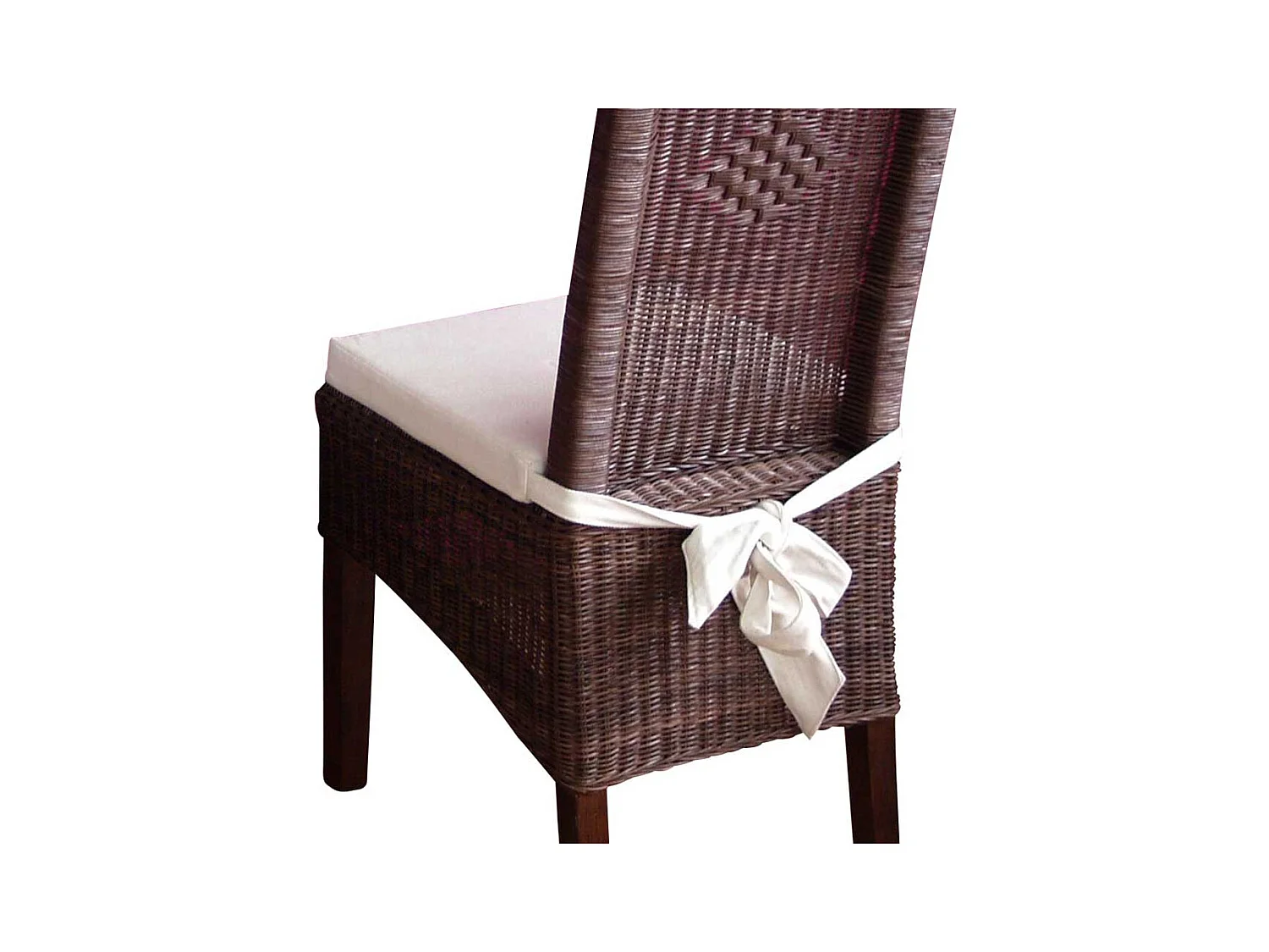 Esszimmerstuhl in Braun Rattan (2er Set)