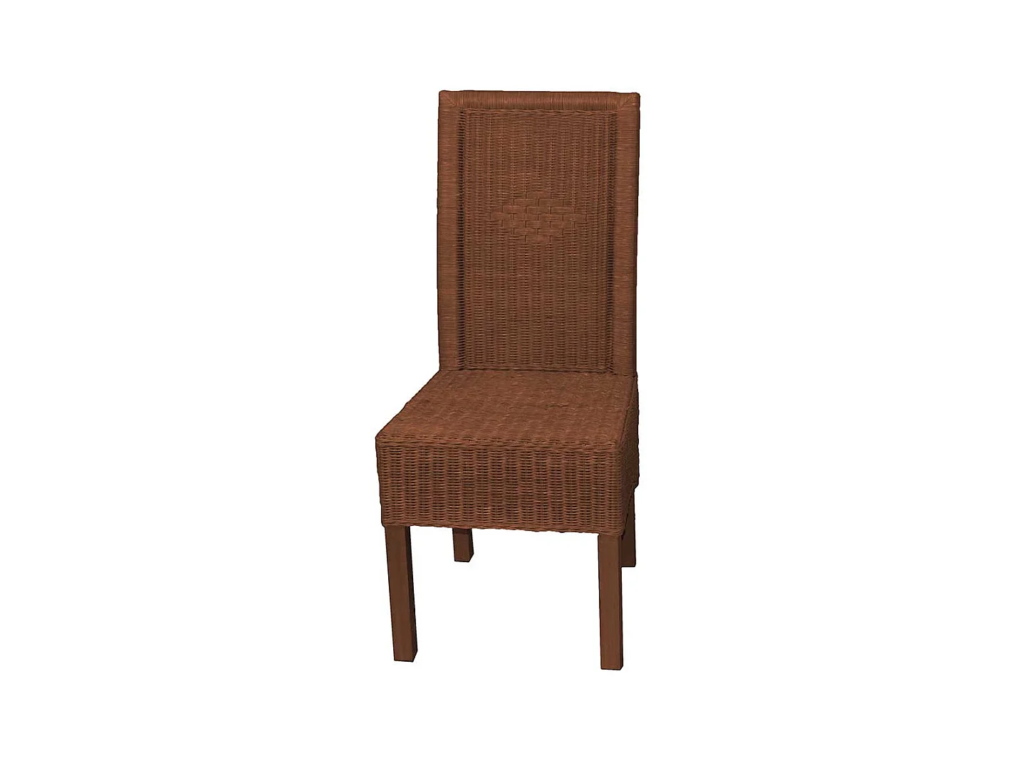 Esszimmerstuhl in Braun Rattan (2er Set)