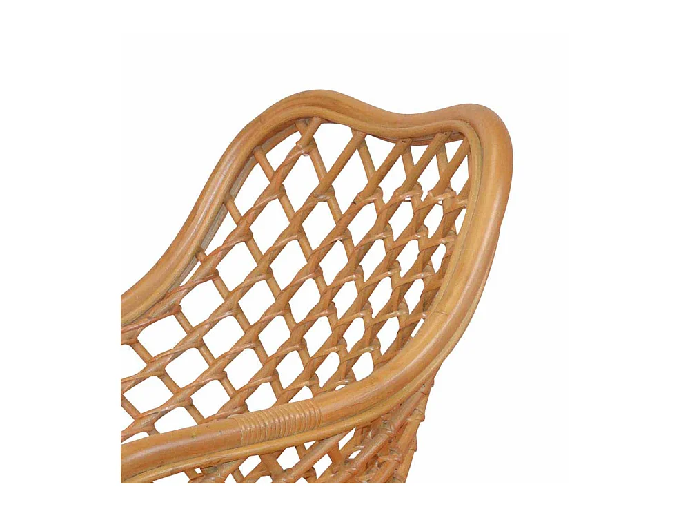 Esszimmerstuhl in Beige Rattan mit Armlehnen