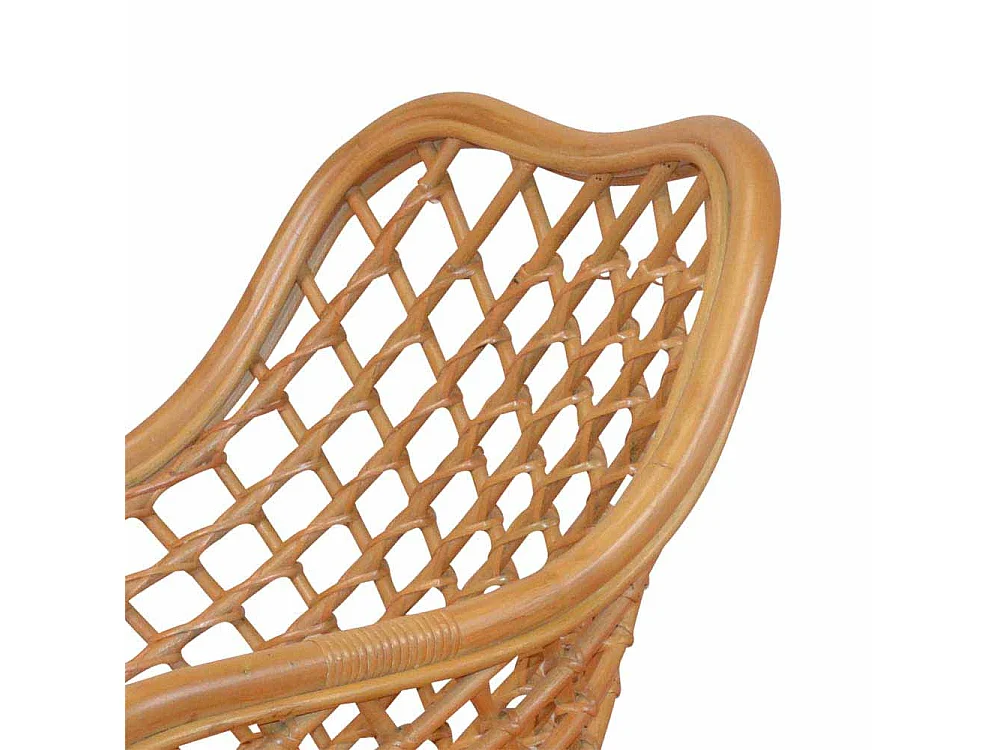 Esszimmerstuhl in Beige Rattan mit Armlehnen