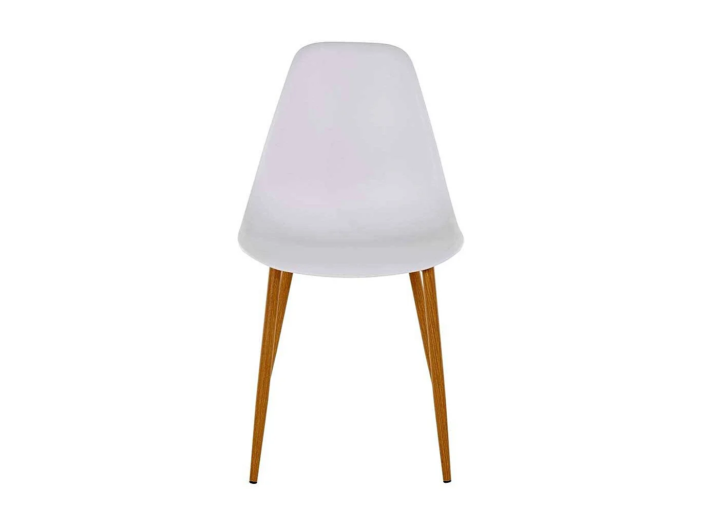 Esstisch Stühle in Weiß Kunststoff Metallgestell in Eichefarben (Set)