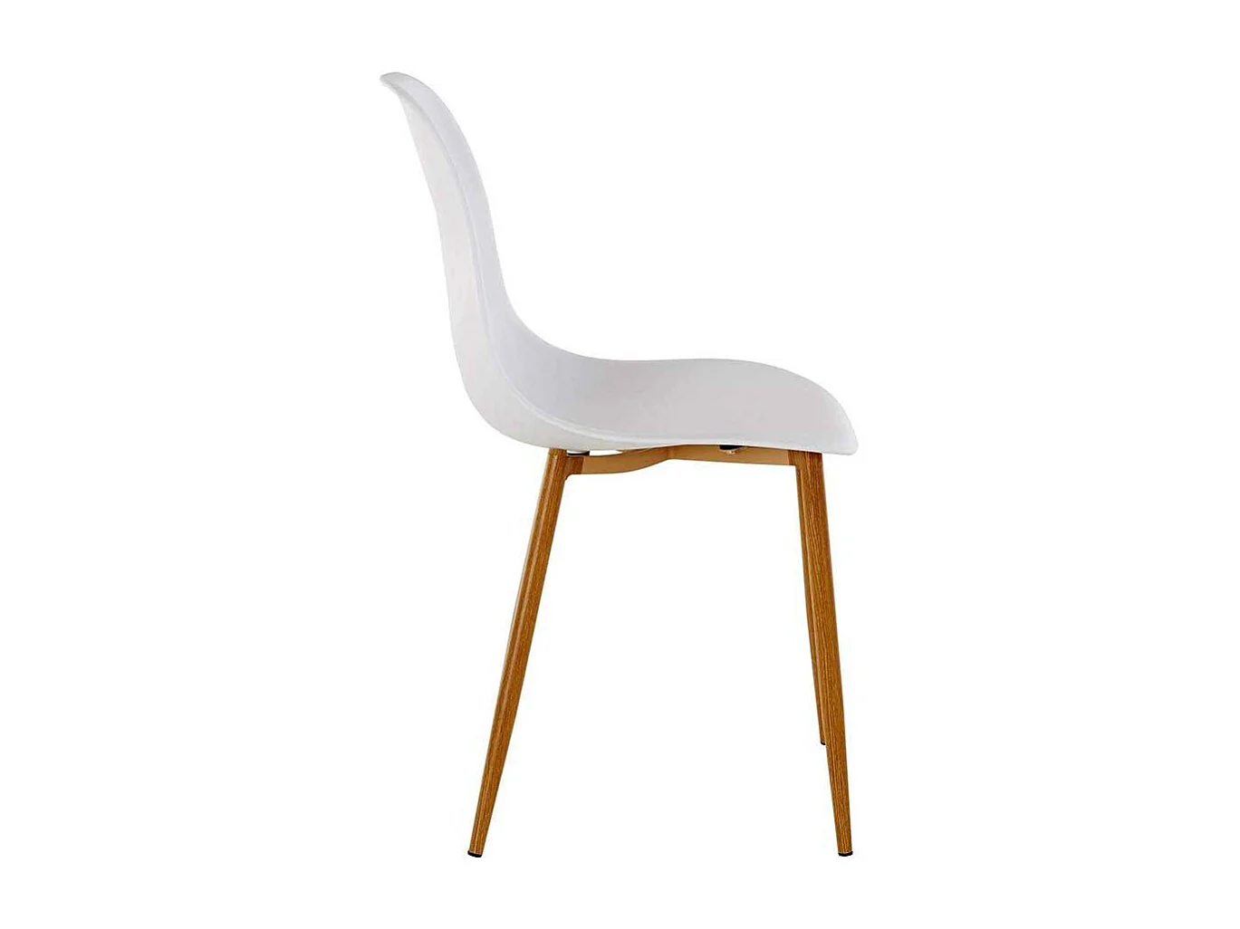 Esstisch Stühle in Weiß Kunststoff Metallgestell in Eichefarben (Set)