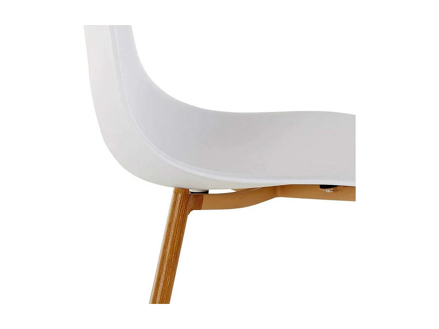 Esstisch Stühle in Weiß Kunststoff Metallgestell in Eichefarben (Set)