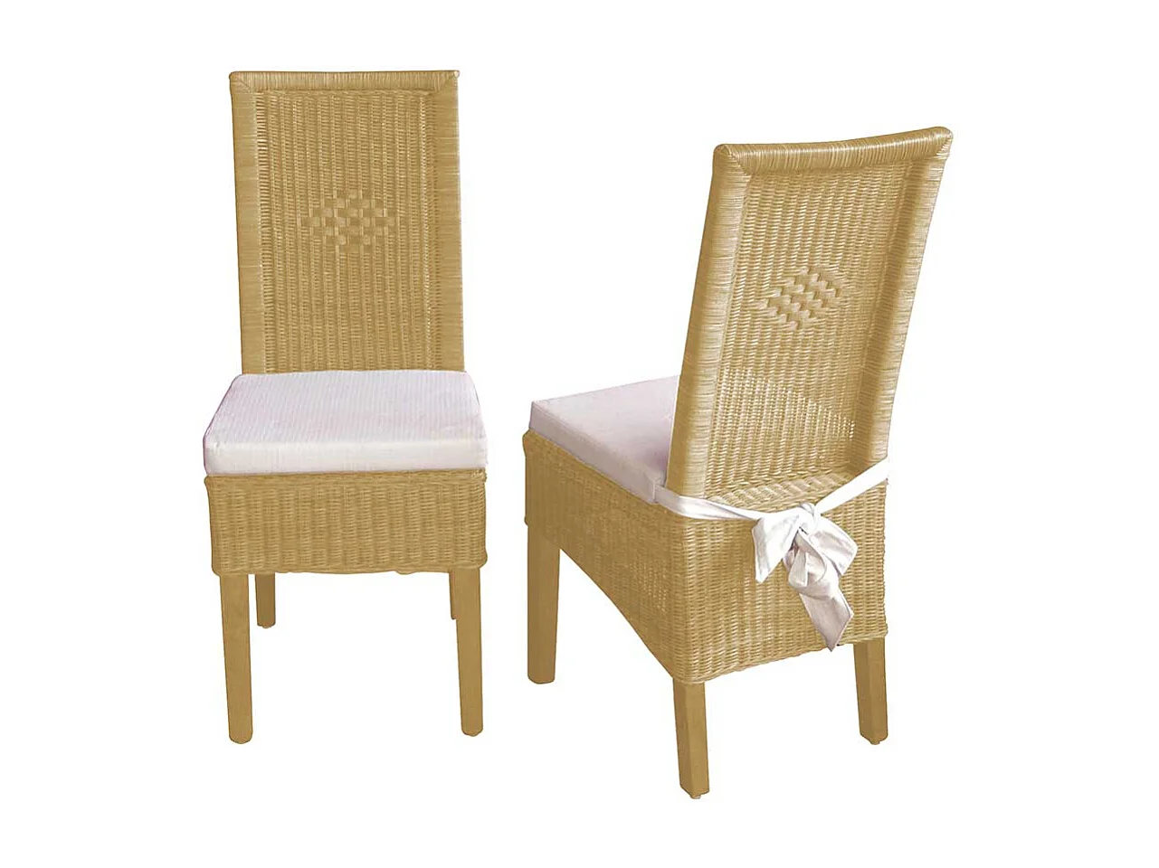 Rattanstuhl Set in Beige Esszimmer (2er Set)