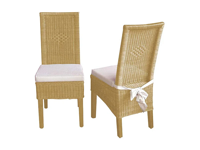Rattanstuhl Set in Beige Esszimmer (2er Set)