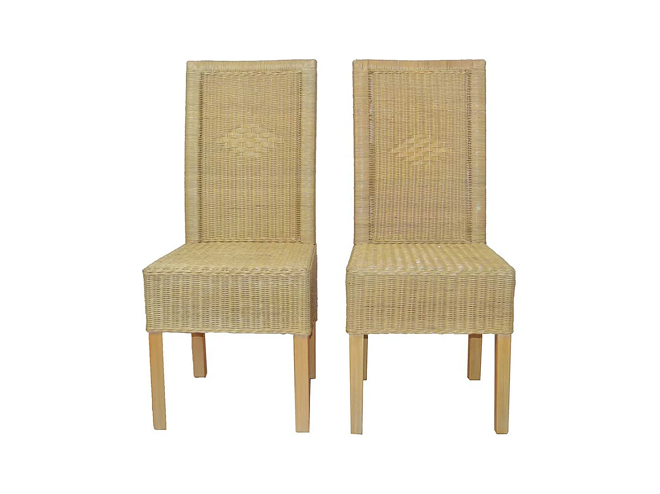 Rattanstuhl Set in Beige Esszimmer (2er Set)