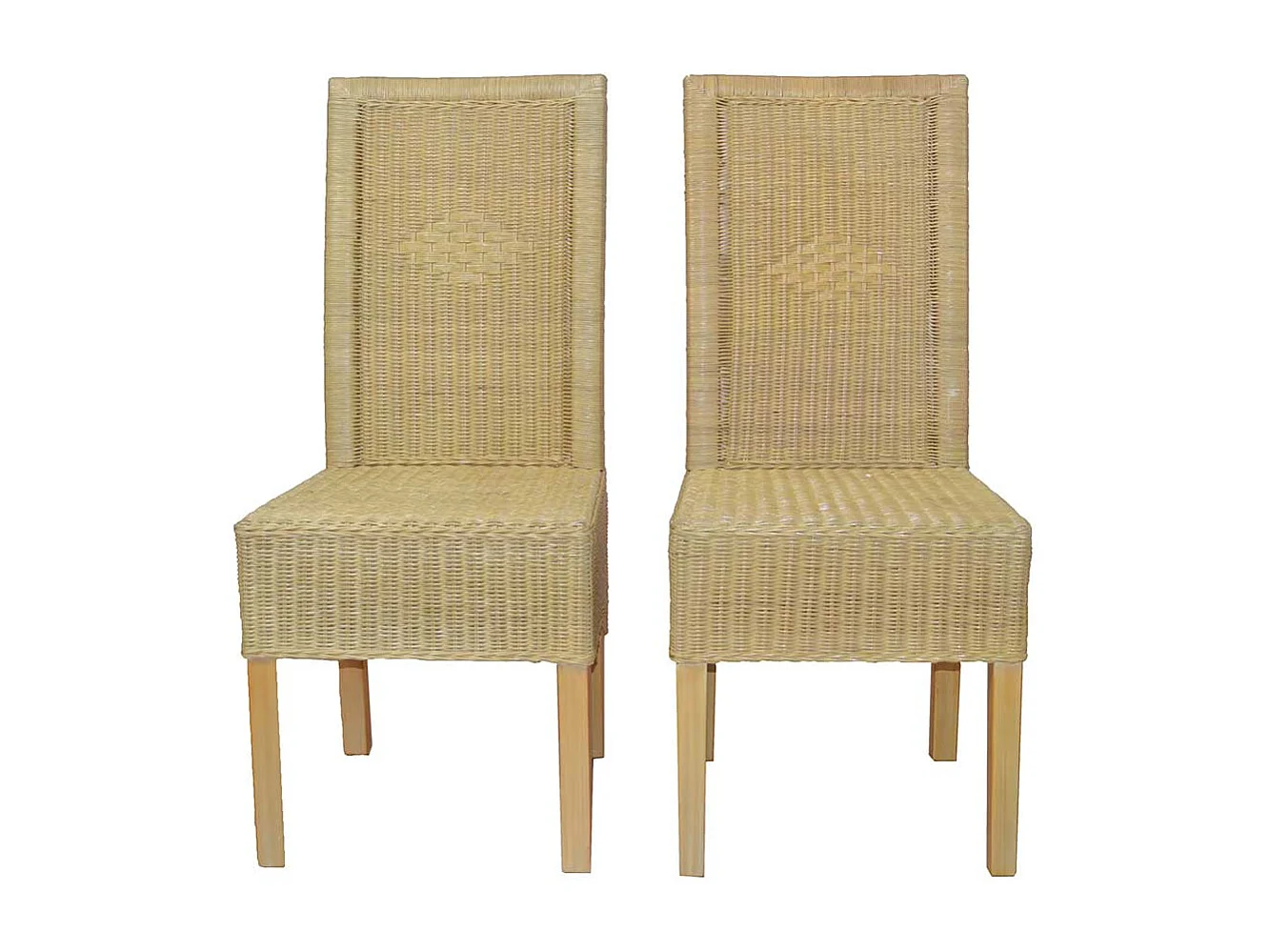 Rattanstuhl Set in Beige Esszimmer (2er Set)