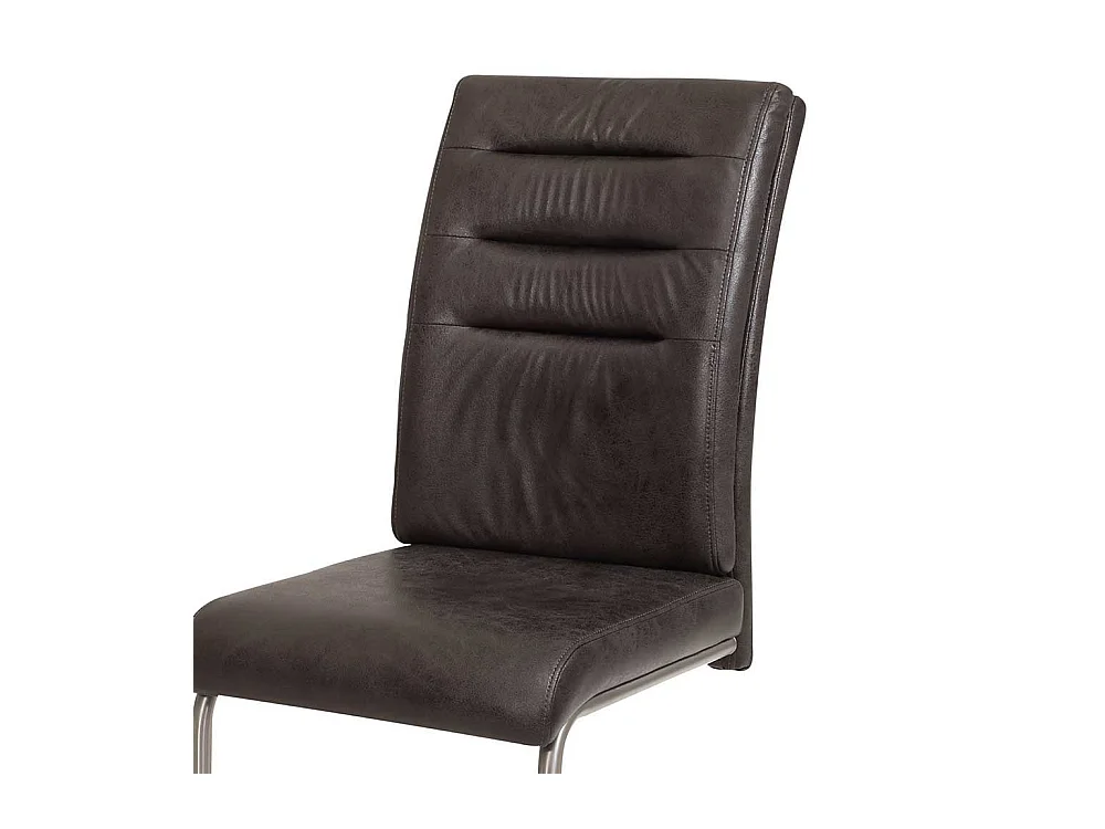 Freischwingerstuhl Set in Anthrazit Microfaser hoher Lehne (Set)