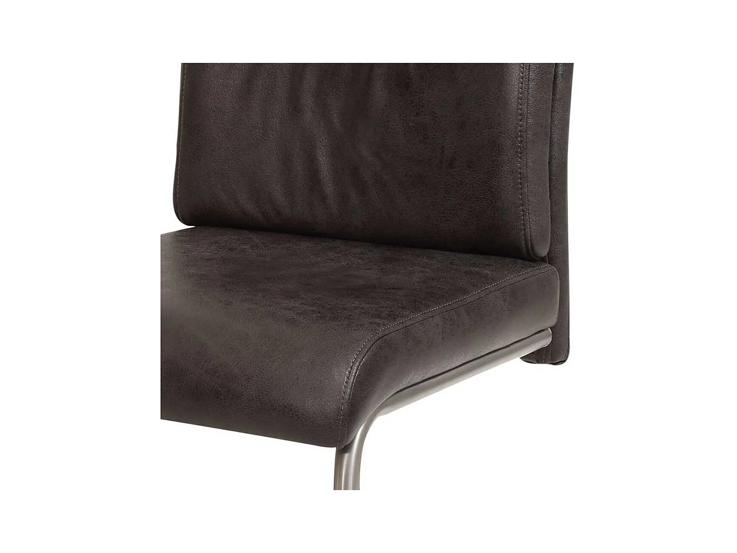 Freischwingerstuhl Set in Anthrazit Microfaser hoher Lehne (Set)