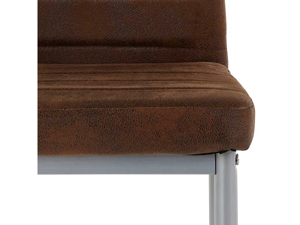 Polsterstühle in Braun Microfaser Metallgestell (Set)