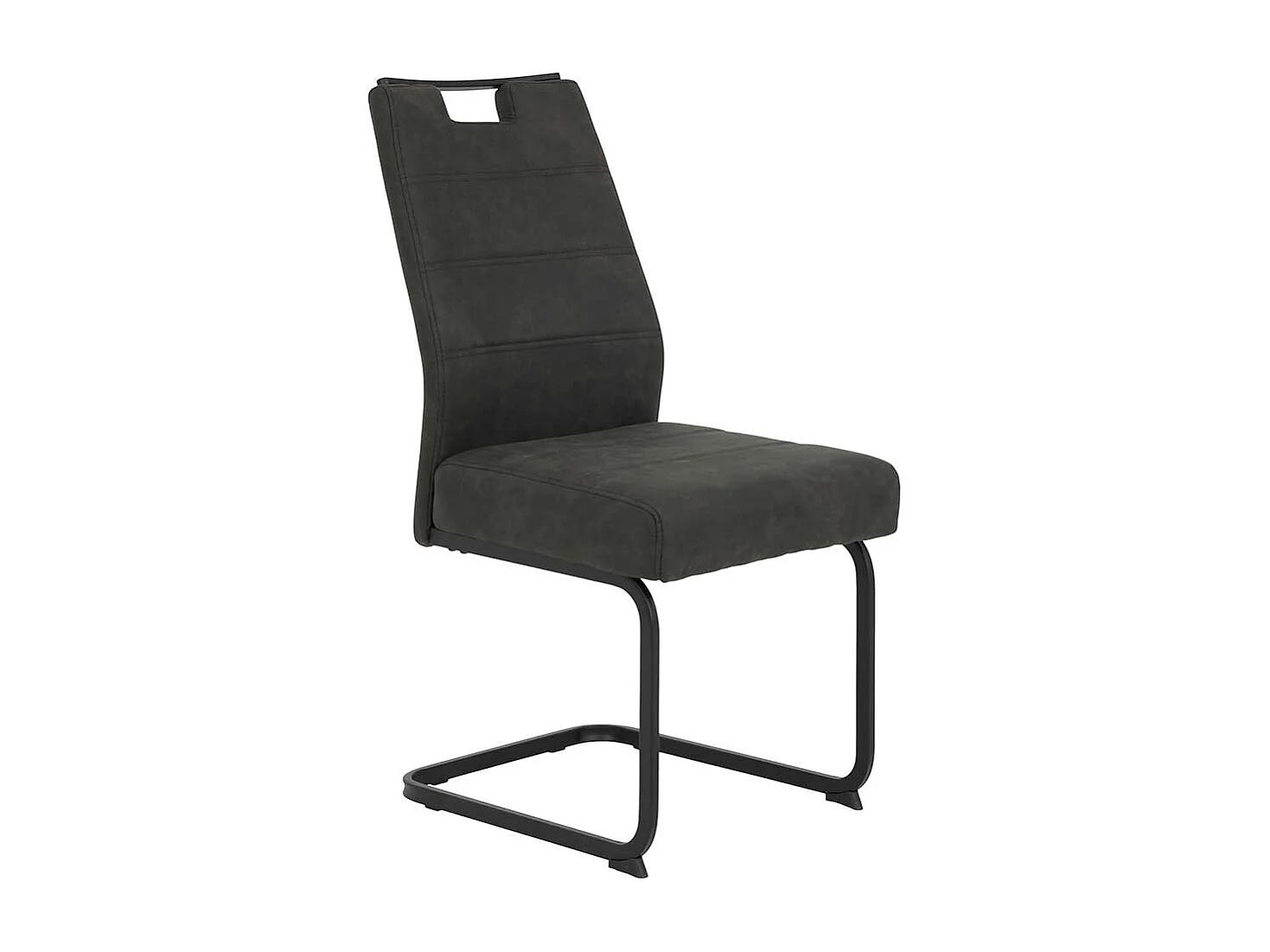 Freischwinger in Anthrazit und Schwarz Griff in der Lehne (Set)