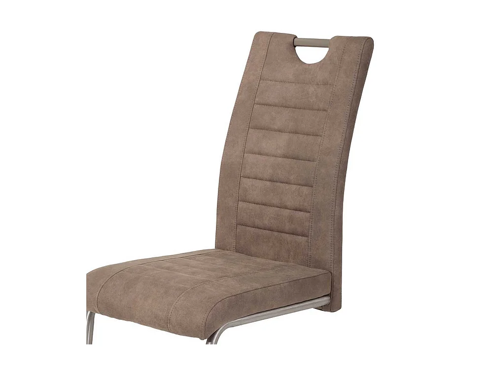 Schwingstuhl in Schlammfarben Microfaser Edelstahl (Set)