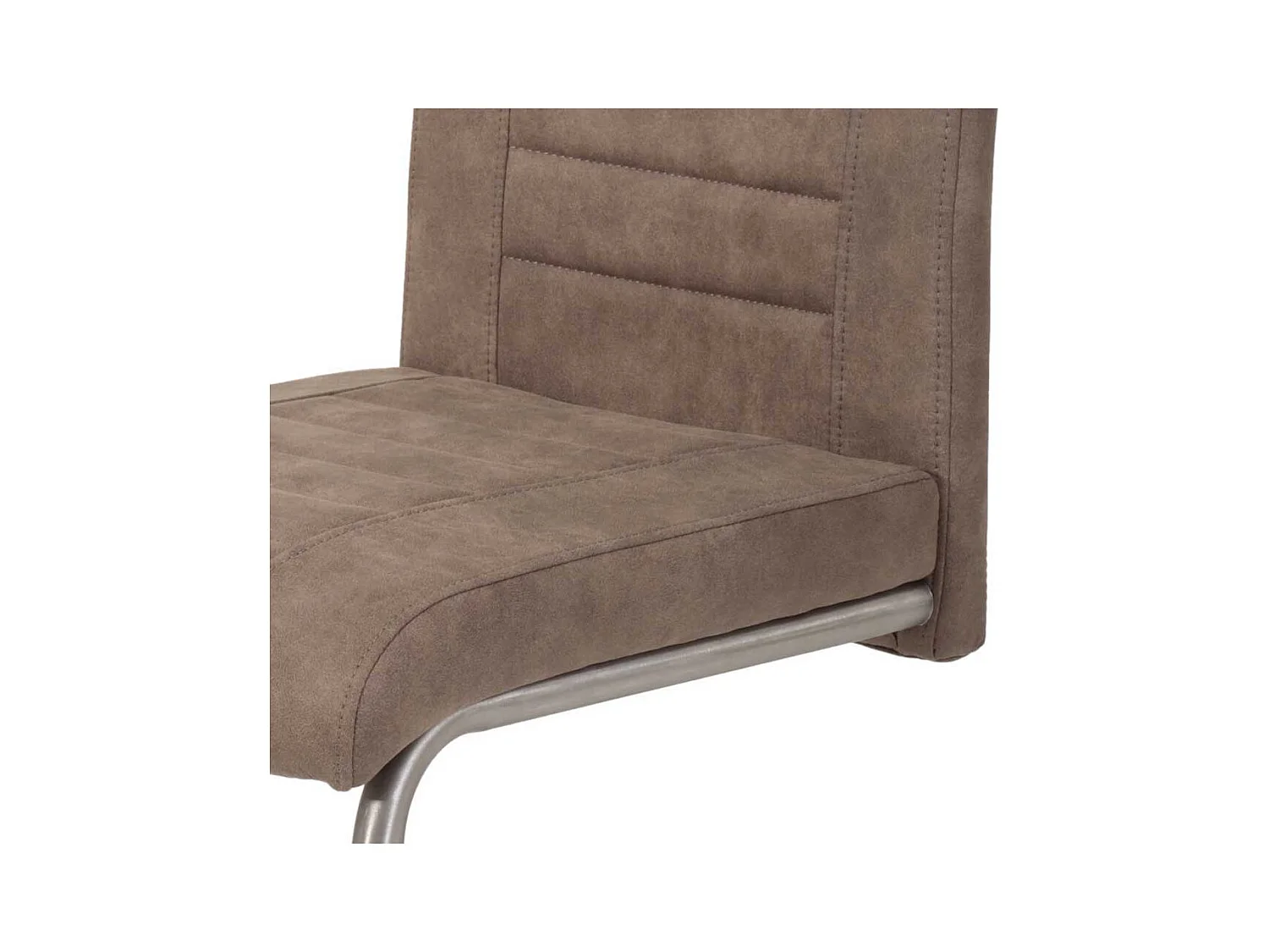 Schwingstuhl in Schlammfarben Microfaser Edelstahl (Set)