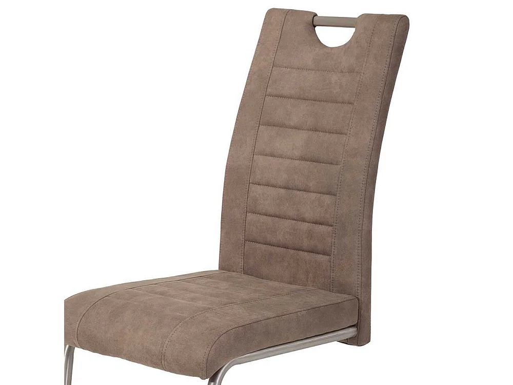 Schwingstuhl in Schlammfarben Microfaser Edelstahl (Set)