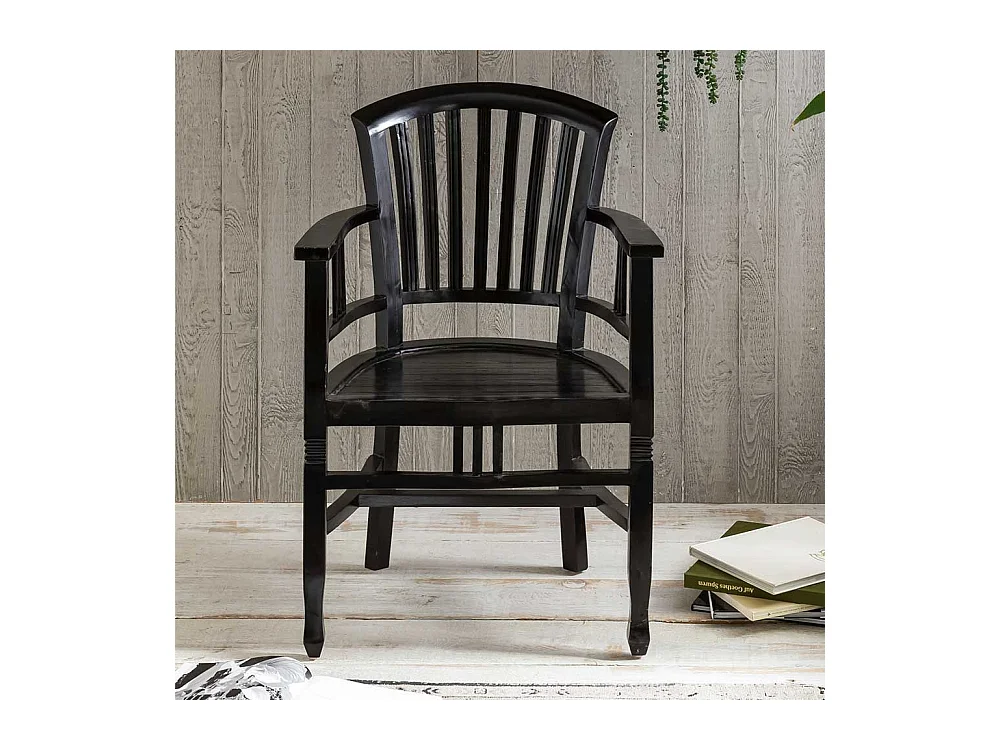 Kolonial Stuhl mit Armlehnen Akazie Massivholz