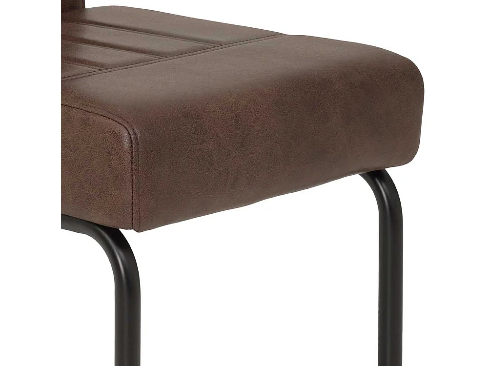 Schwingstühle in Braun Microfaser Metallgestell (Set)