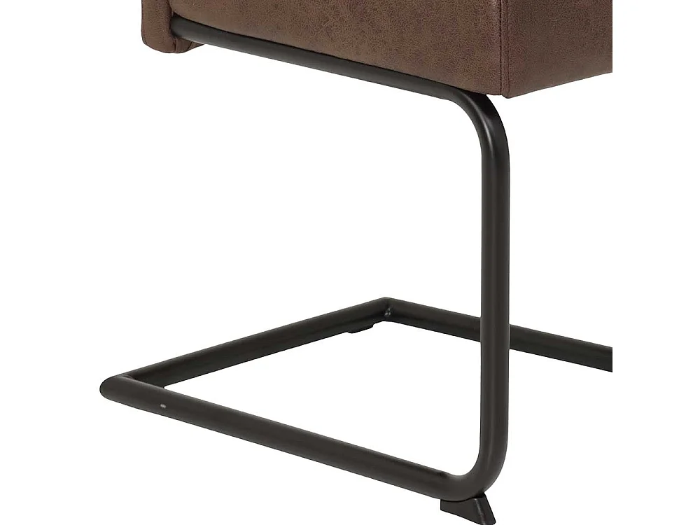 Schwingstühle in Braun Microfaser Metallgestell (Set)