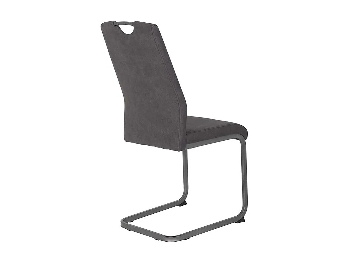 Freischwingersessel in Anthrazit Microfaser Metallgestell (Set)