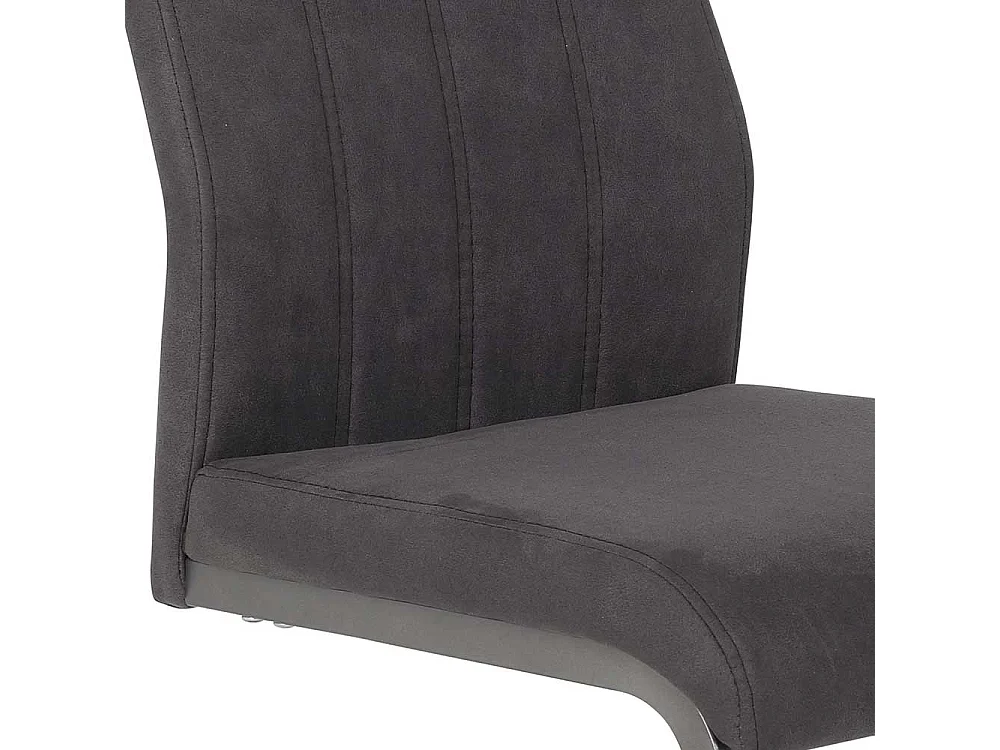 Freischwingersessel in Anthrazit Microfaser Metallgestell (Set)