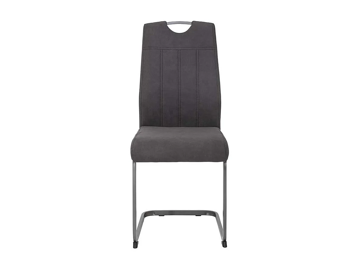 Freischwingersessel in Anthrazit Microfaser Metallgestell (Set)