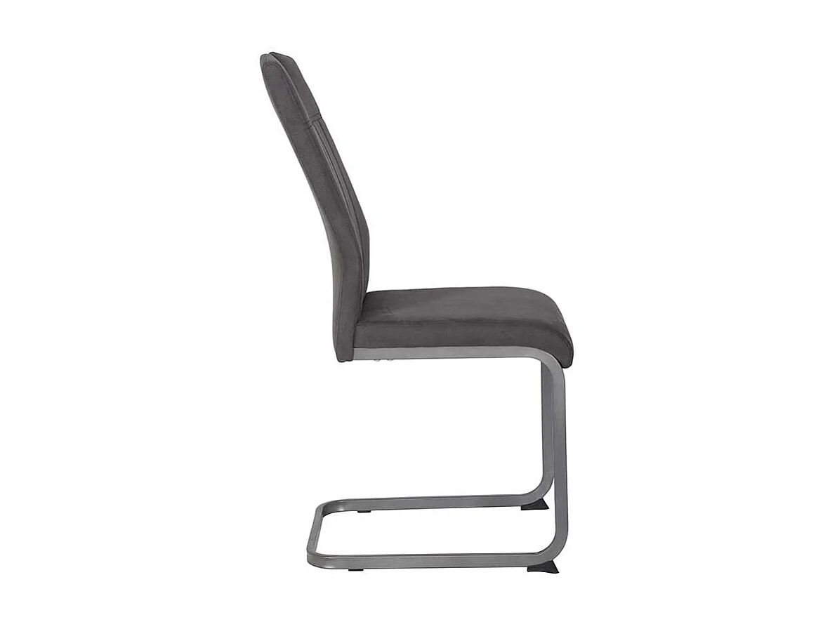 Freischwingersessel in Anthrazit Microfaser Metallgestell (Set)