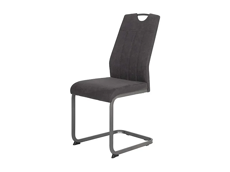 Freischwingersessel in Anthrazit Microfaser Metallgestell (Set)