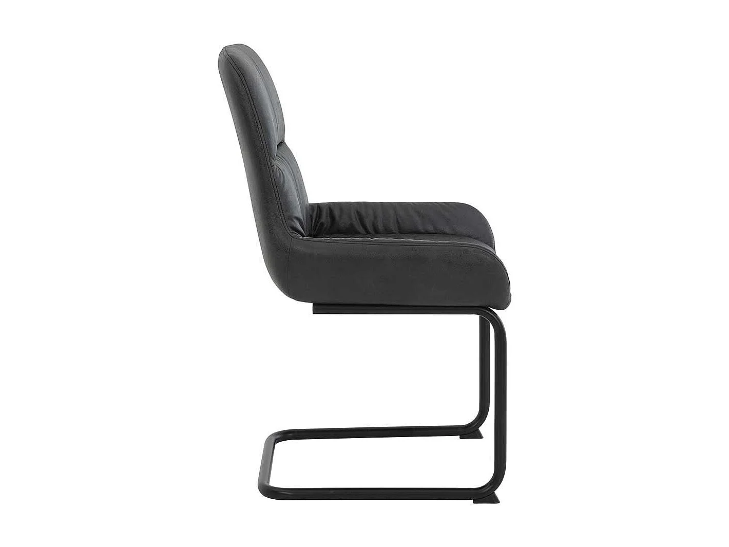 Freischwinger Stuhl in Anthrazit und Schwarz Microfaser (Set)