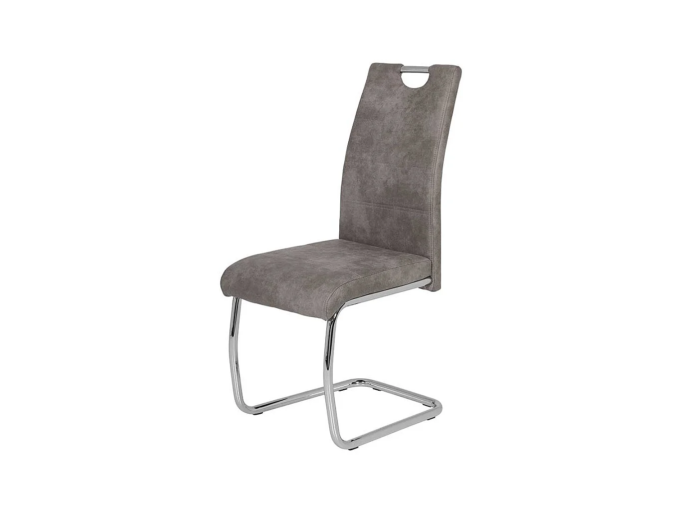 Schwingstühle in Grau Microfaser 45 cm Sitztiefe (Set)