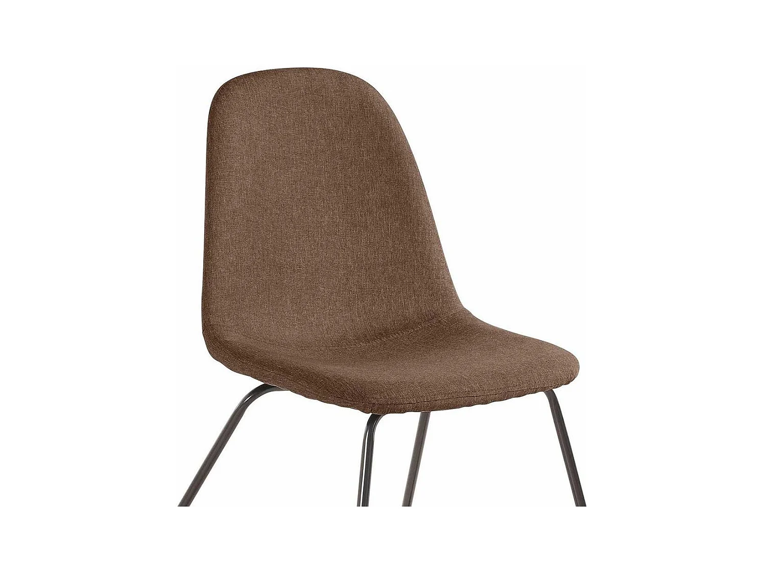 Webstoff Stühle in Hellbraun Metallbügeln (Set)